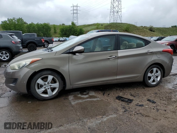 2013 Hyundai Elantra GLS with VIN 5NPDH4AE3DH342353, listed as a Copart auction lot 59496535 with 127,399 mi miles and Salvage title. Bid and sale history available at DreamBid. Image 1.