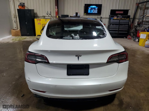 2022 Tesla Model 3 Long Range with VIN 5YJ3E1EB5NF191695, listed as a Copart auction lot 87872095 with 54,489 mi miles and Non Repairable. Bid and sale history available at carsss.com. Image 6.