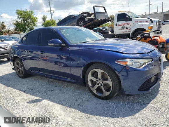 2018 Alfa Romeo Giulia with VIN ZARFAEDN9J7564125, listed as a Copart auction lot 61199245 with 89,922 mi miles and Clean title. Bid and sale history available at DreamBid. Image 4.