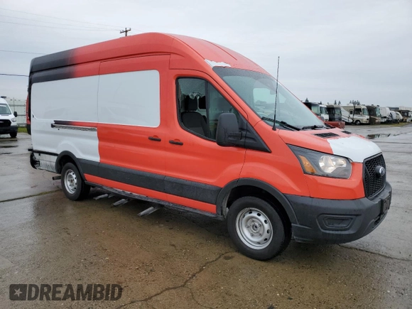 2022 Ford Transit Cargo with VIN 1FTBW3X89NKA31604, listed as a Copart auction lot 43710745 with 52,329 mi miles and Salvage title. Bid and sale history available at DreamBid. Image 4.