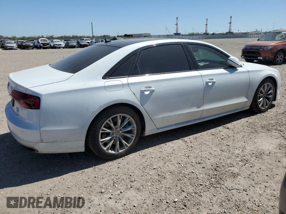 2017 Audi A8 L Sport with VIN WAU43AFD7HN005619, listed as a Copart auction lot 49042905 with 57,256 mi miles and Salvage Title. Bid and sale history available at carsss.com. Image 3.