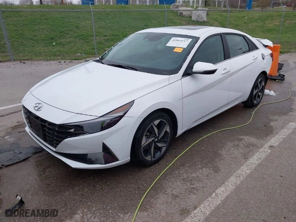 2023 Hyundai Elantra Hybrid Limited with VIN KMHLN4AJ8PU052570, listed as a IAAI auction lot 41864517 with 12,388 mi miles. Bid and sale history available at carsss.com. Image 2.
