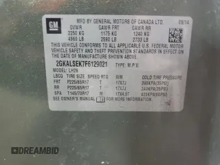 2015 GMC Terrain SLT with VIN 2GKALSEK7F6129021, listed as a Copart auction lot 42547925 with 117,815 mi miles and Salvage Title. Bid and sale history available at carsss.com. Image 15.