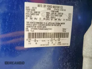 2013 Ford Explorer XLT z VIN 1FM5K7D82DGA21191, wystawiony jako Copart lot #56063685 z przebiegiem 150 015 mil mil oraz Szkoda całkowita • Salvage title. Historia ofert i sprzedaży dostępna na DreamBid. Obrazek 14.