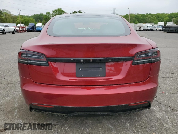 2024 Tesla Model S with VIN 5YJSA1E54RF542748, listed as a Copart auction lot 55210615 with Not provided miles and Salvage title. Bid and sale history available at DreamBid. Image 6.