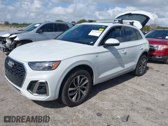 2023 Audi Q5 S line Premium Plus z VIN WA1EAAFY7P2111157, wystawiony jako IAAI lot #41953269 z przebiegiem 14 311 mil mil oraz . Historia ofert i sprzedaży dostępna na DreamBid. Obrazek 2.