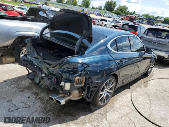 2022 Genesis G70 2.0T with VIN KMTG34TA9NU091742, listed as a Copart auction lot 61888064 with 18,349 mi miles and Salvage Title. Bid and sale history available at DreamBid. Image 3.