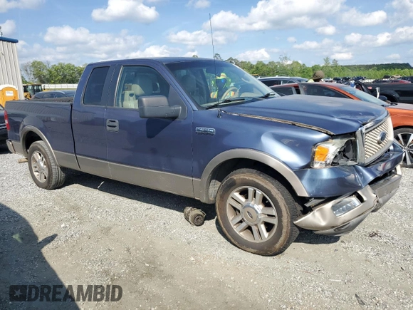 2005 Ford F-150 XLT with VIN 1FTPX12555NA08341, listed as a Copart auction lot 55214075 with 182,059 mi miles and Salvage title. Bid and sale history available at DreamBid. Image 4.