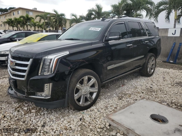 2018 Cadillac Escalade Premium Luxury with VIN 1GYS4CKJ3JR305195, listed as a Copart auction lot 43159425 with 147,077 mi miles and Salvage Title. Bid and sale history available at carsss.com. Image 1.