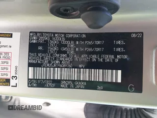 2023 Toyota 4Runner SR5 с VIN JTEMU5JR1P6089760, выставлен на аукционе IAAI как лот 42320237 с пробегом 52 939 миль миль и . История ставок и продаж доступна на DreamBid. Изображение 9.