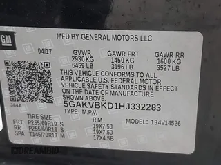 2017 Buick Enclave Leather with VIN 5GAKVBKD1HJ332283, listed as a IAAI auction lot 41897208 with 78,509 mi miles and . Bid and sale history available at DreamBid. Image 9.