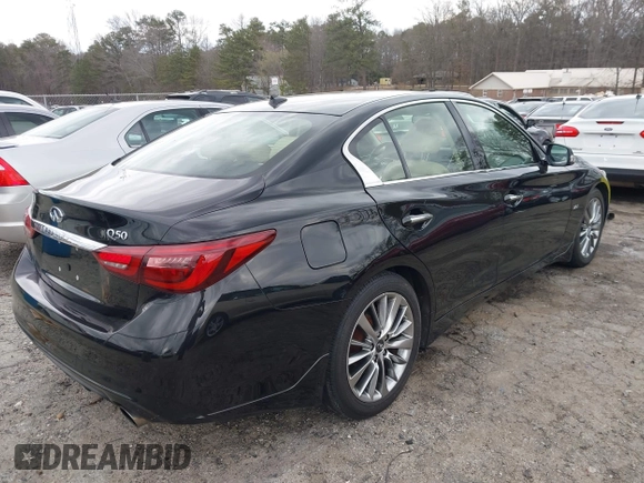 2018 Infiniti Q50 Sport with VIN JN1EV7AP4JM350322, listed as a IAAI auction lot 41704895 with 117,408 mi miles and . Bid and sale history available at carsss.com. Image 4.