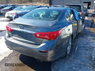 2015 Infiniti Q50 with VIN JN1BV7AR4FM407078, listed as a IAAI auction lot 41680093 with 122,666 mi miles. Bid and sale history available at carsss.com. Image 4.