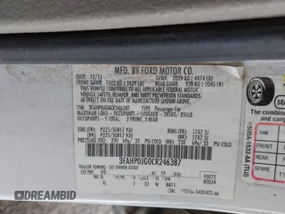 2012 Ford Fusion SEL with VIN 3FAHP0JG0CR246387, listed as a IAAI auction lot 42567408 with 257,062 mi miles and . Bid and sale history available at DreamBid. Image 9.