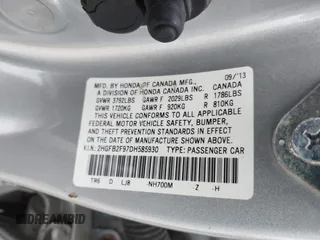 2013 Honda Civic EX-L with VIN 2HGFB2F97DH585930, listed as a IAAI auction lot 42052923 with 187,239 mi miles and . Bid and sale history available at DreamBid. Image 9.