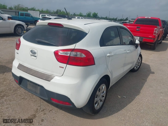 2012 Kia Rio LX with VIN KNADM5A37C6094193, listed as a IAAI auction lot 41940411 with 166,626 mi miles. Bid and sale history available at carsss.com. Image 4.