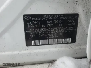 2013 Hyundai Sonata GLS with VIN 5NPEB4AC8DH511111, listed as a Copart auction lot 46241275 with 124,868 mi miles and Salvage Title. Bid and sale history available at carsss.com. Image 14.