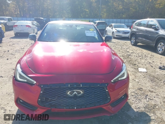 2017 Infiniti Q60 Red Sport 400 with VIN JN1FV7EK0HM610664, listed as a IAAI auction lot 40728910 with 89,817 mi miles and . Bid and sale history available at carsss.com. Image 12.
