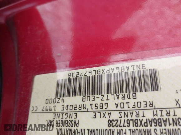 2011 Nissan Sentra S with VIN 3N1AB6APXBL677238, listed as a IAAI auction lot 42402632 with 52,677 mi miles and . Bid and sale history available at DreamBid. Image 9.