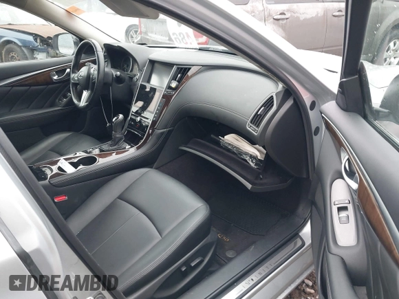 2018 Infiniti Q50 Luxe with VIN JN1EV7AP8JM361307, listed as a IAAI auction lot 41857098 with 98,243 mi miles and . Bid and sale history available at DreamBid. Image 5.