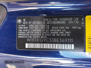 2011 BMW M3 with VIN WBSKG9C51BE369111, listed as a Copart auction lot 71927534 with 32,694 mi miles and Salvage Title. Bid and sale history available at carsss.com. Image 12.