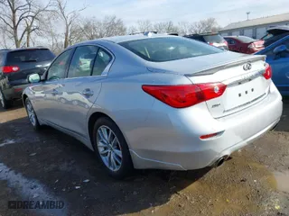 2015 Infiniti Q50 Premium with VIN JN1BV7AR4FM424012, listed as a IAAI auction lot 41821323 with 154,110 mi miles. Bid and sale history available at carsss.com. Image 3.
