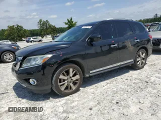2014 Nissan Pathfinder Platinum with VIN 5N1AR2MN2EC648680, listed as a Copart auction lot 56956765 with 119,259 mi miles and Salvage title. Bid and sale history available at DreamBid. Image 1.
