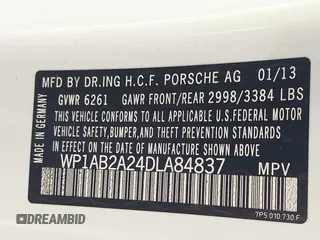2013 Porsche Cayenne S with VIN WP1AB2A24DLA84837, listed as a IAAI auction lot 42130889 with 202,857 mi miles and . Bid and sale history available at DreamBid. Image 9.