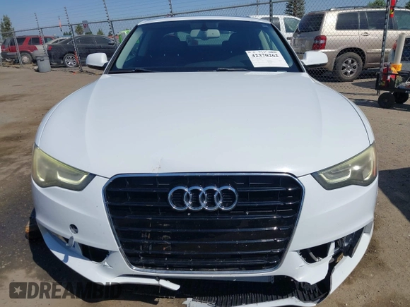 2014 Audi A5 Premium Plus with VIN WAULFAFR0EA039337, listed as a IAAI auction lot 42370262 with 106,097 mi miles and . Bid and sale history available at DreamBid. Image 12.