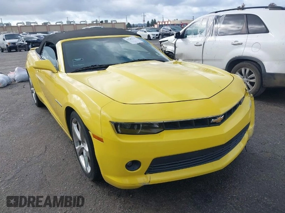 2015 Chevrolet Camaro LT with VIN 2G1FF3D3XF9207176, listed as a IAAI auction lot 41583330 with 96,753 mi miles. Bid and sale history available at carsss.com. Image 1.