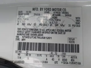 2006 Ford Explorer XLT с VIN 1FMEU73E76UA81201, выставлен на аукционе IAAI как лот 42635562 с пробегом 148 820 миль миль и . История ставок и продаж доступна на DreamBid. Изображение 9.