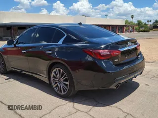 2018 Infiniti Q50 Red Sport 400 with VIN JN1FV7AR0JM481432, listed as a Copart auction lot 66191315 with 90,319 mi miles and Clean title. Bid and sale history available at DreamBid. Image 3.