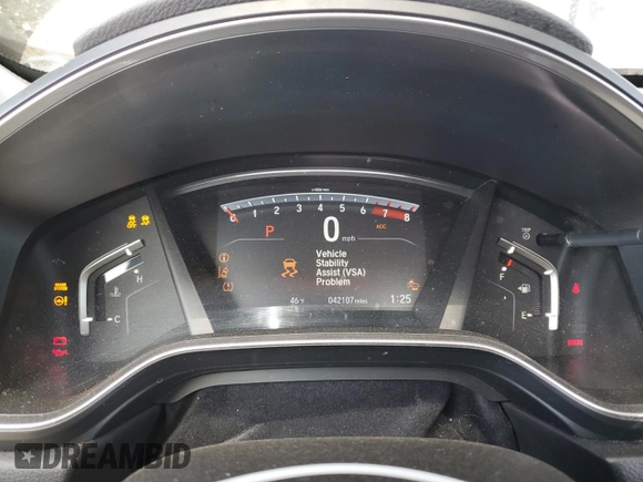 2019 Honda CR-V EX with VIN 5J6RW2H57KL035955, listed as a Copart auction lot 48019615 with 42,107 mi miles and Salvage Title. Bid and sale history available at DreamBid. Image 9.