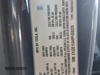 2023 Tesla Model 3 with VIN 5YJ3E1EA4PF456228, listed as a Copart auction lot 61442085 with 121,173 mi miles and Clean title. Bid and sale history available at DreamBid. Image 12.