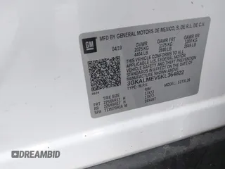 2019 GMC Terrain SLE with VIN 3GKALMEV5KL364822, listed as a IAAI auction lot 42454349 with 59,603 mi miles and . Bid and sale history available at DreamBid. Image 9.