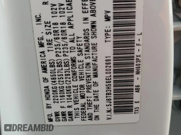 2014 Acura RDX Technology with VIN 5J8TB3H56EL002691, listed as a Copart auction lot 60891335 with 82,562 mi miles and Salvage title. Bid and sale history available at DreamBid. Image 14.