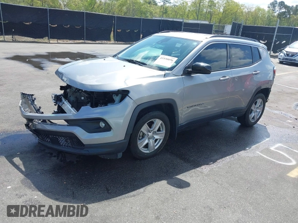 2022 Jeep Compass Latitude with VIN 3C4NJCBB3NT188428, listed as a IAAI auction lot 41930096 with 37,085 mi miles and . Bid and sale history available at DreamBid. Image 18.