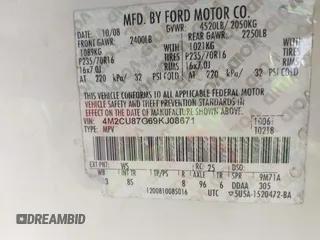 2009 Mercury Mariner Premier с VIN 4M2CU87G69KJ08671, выставлен на аукционе IAAI как лот 41243011 с пробегом 247 168 миль миль и . История ставок и продаж доступна на DreamBid. Изображение 9.