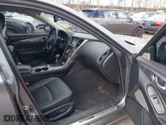 2017 Infiniti Q50 2.0t Premium with VIN JN1CV7AR9HM681464, listed as a IAAI auction lot 42055659 with 100,179 mi miles. Bid and sale history available at carsss.com. Image 5.