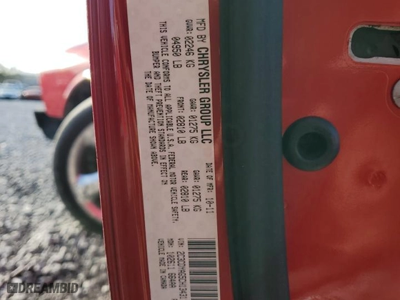 2012 Dodge Challenger SXT Plus with VIN 2C3CDYAG5CH134311, listed as a Copart auction lot 46408555 with 178,214 mi miles and Salvage Title. Bid and sale history available at carsss.com. Image 12.