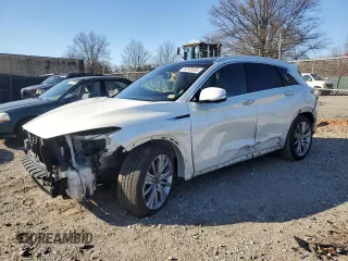 2021 Infiniti QX50 SENSORY with VIN 3PCAJ5CB7MF100714, listed as a Copart auction lot 82165954 with 71,978 mi miles and Salvage Title. Bid and sale history available at carsss.com. Image 1.
