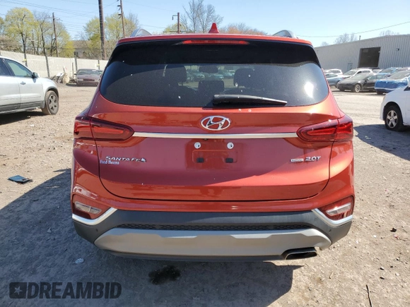 2020 Hyundai Santa Fe SEL with VIN 5NMS3CAAXLH186434, listed as a Copart auction lot 53346755 with 69,664 mi miles and Salvage Title. Bid and sale history available at DreamBid. Image 6.