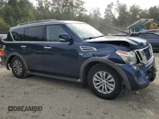2018 Nissan Armada SV with VIN JN8AY2NC1J9553107, listed as a Copart auction lot 69493074 with 125,054 mi miles and Salvage Title. Bid and sale history available at carsss.com. Image 4.