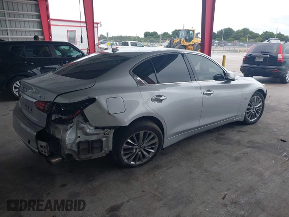 2020 Infiniti Q50 Luxe with VIN JN1EV7AP4LM206062, listed as a IAAI auction lot 41208388 with 64,621 mi miles and . Bid and sale history available at DreamBid. Image 4.