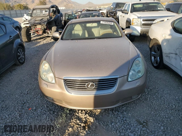 2002 Lexus SC 430 with VIN JTHFN48YX20008072, listed as a Copart auction lot 71428204 with 113,874 mi miles and Salvage Title. Bid and sale history available at DreamBid. Image 5.
