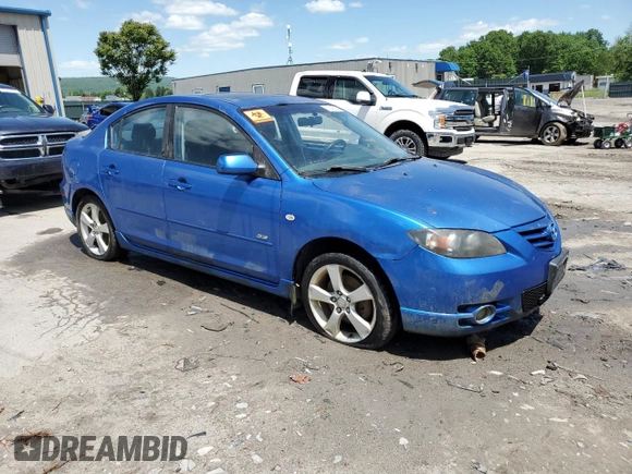 2004 Mazda 3 s with VIN JM1BK323641212218, listed as a Copart auction lot 75604434 with Not Provided miles and Salvage Title. Bid and sale history available at DreamBid. Image 4.