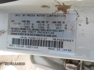 2010 Mazda 3 S Sport z VIN JM1BL1H68A1223137, wystawiony jako IAAI lot #41785734 z przebiegiem 159 679 mil mil oraz . Historia ofert i sprzedaży dostępna na DreamBid. Obrazek 9.