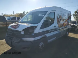 2020 Ford Transit Cargo with VIN 1FTBR2CG2LKB54267, listed as a Copart auction lot 77145744 with 75,702 mi miles and Salvage Title. Bid and sale history available at carsss.com. Image 1.