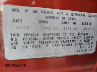 2009 Chevrolet Aveo 2LT z VIN KL1TG66E29B330570, wystawiony jako Copart lot #77913364 z przebiegiem 134 939 mil mil oraz Szkoda całkowita • Salvage title. Historia ofert i sprzedaży dostępna na DreamBid. Obrazek 15.