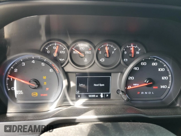 2020 Chevrolet Silverado 1500 Custom with VIN 1GCPWBEH9LZ175287, listed as a Copart auction lot 46489055 with 59,388 mi miles and Salvage Title. Bid and sale history available at carsss.com. Image 9.
